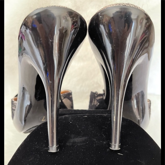 Sexy Carlos Santana High Heel Black Lace & Ribbon Slide - Picture 7 of 12